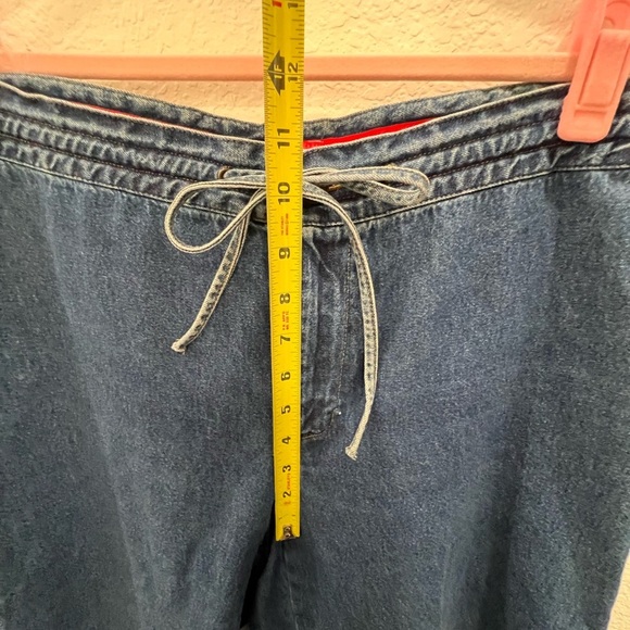 Anne Klein drawstring denim wide-leg jeans - Picture 7 of 8